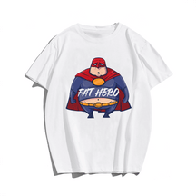 Fat Hero T-shirt for Men, Oversize Plus Size Big & Tall Man Clothing