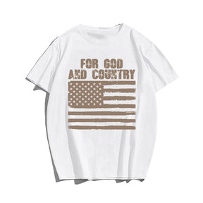 For God And Country T-shirt for Men, Oversize Plus Size Man Clothing - Big Tall Men Must Have