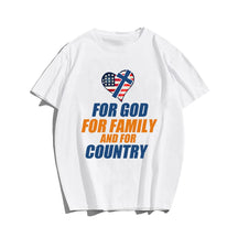 For God For Family And For Country T-shirt for Men, Oversize Plus Size Man Clothing - Big Tall Men Must Have