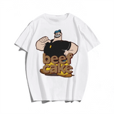 Popeye #3 Beef Cake Creative Men Plus Size Oversize T-shirt for Big & Tall Man