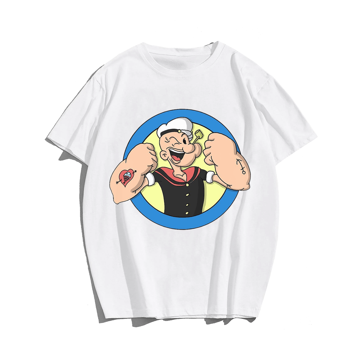 Popeye #4,Creative Men Plus Size Oversize T-shirt for Big & Tall Man