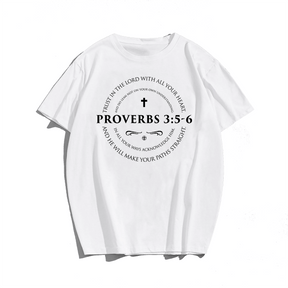 Proverbs 3:5-6 Men Plus Size Oversize T-shirt for Big & Tall Man