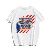 Enjoy Your Freedom #2 Men T-shirt, Oversize Plus Size Man Clothing for Big & Tall