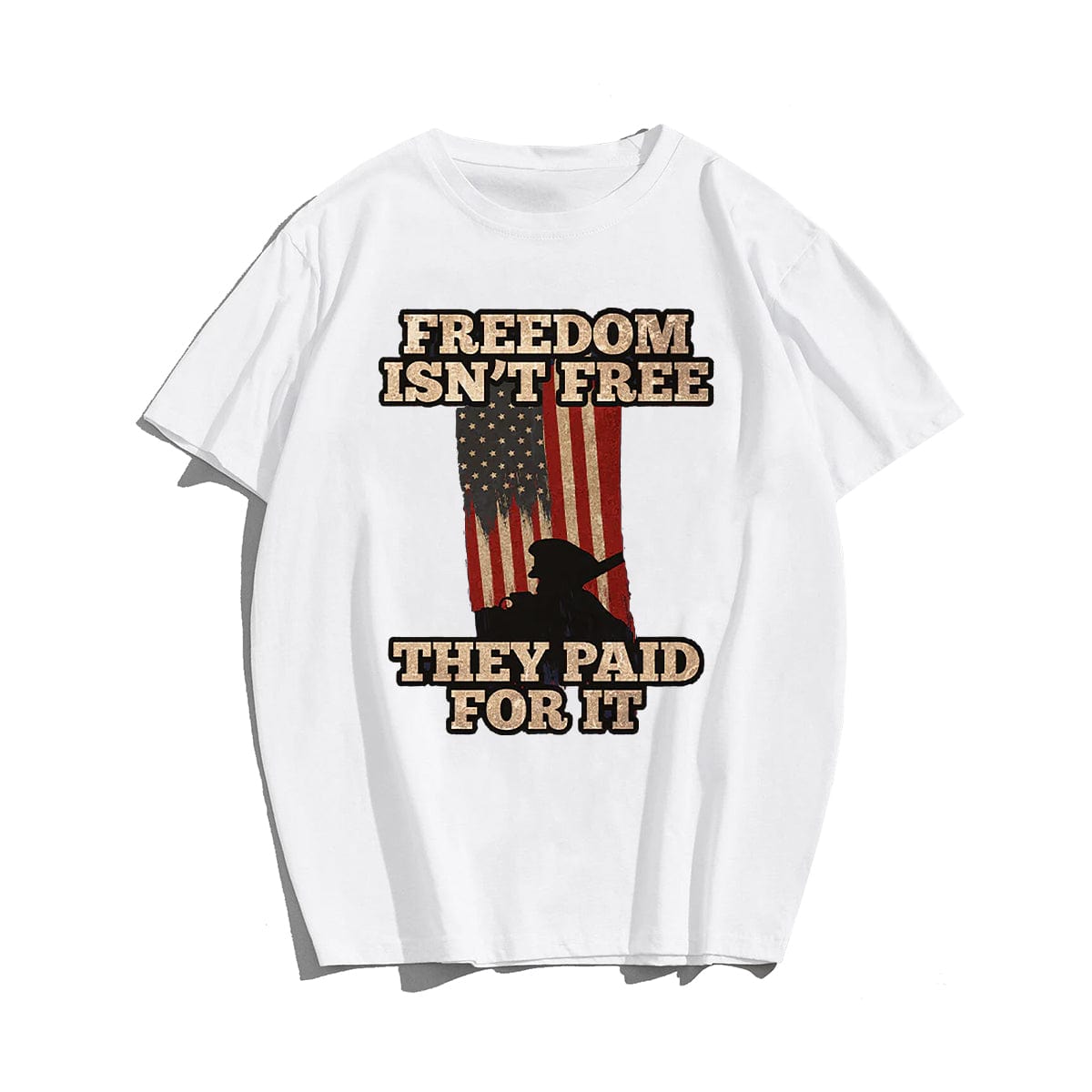 FREEDOM ISN'T FREE #2 Men T-shirt, Oversize Plus Size Man Clothing for Big & Tall