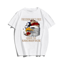 FREEDOM ISN'T FREE Men T-shirt, Oversize Plus Size Man Clothing for Big & Tall