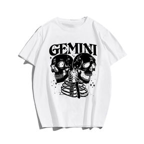 Gemini, Creative Men Plus Size Oversize T-shirt for Big & Tall Man