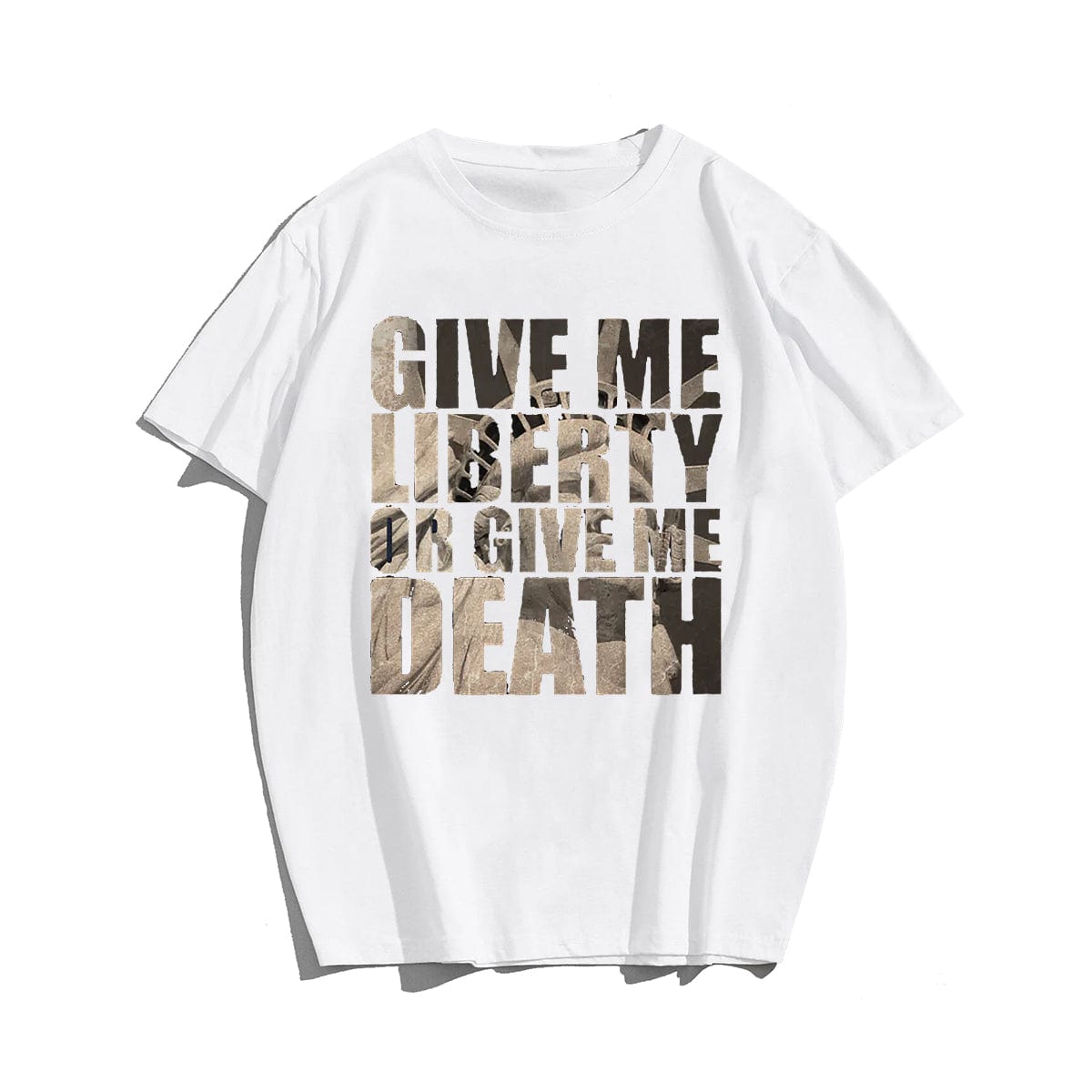 GIVE ME LIBERTY OR GIVE ME DEATH Men T-shirt, Oversize Plus Size Man Clothing for Big & Tall