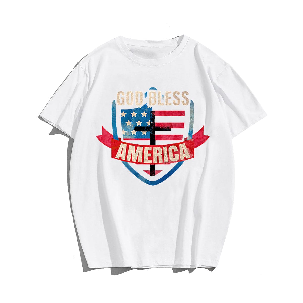 GOD BLESS AMERICA #2 Men T-shirt, Oversize Plus Size Man Clothing for Big & Tall