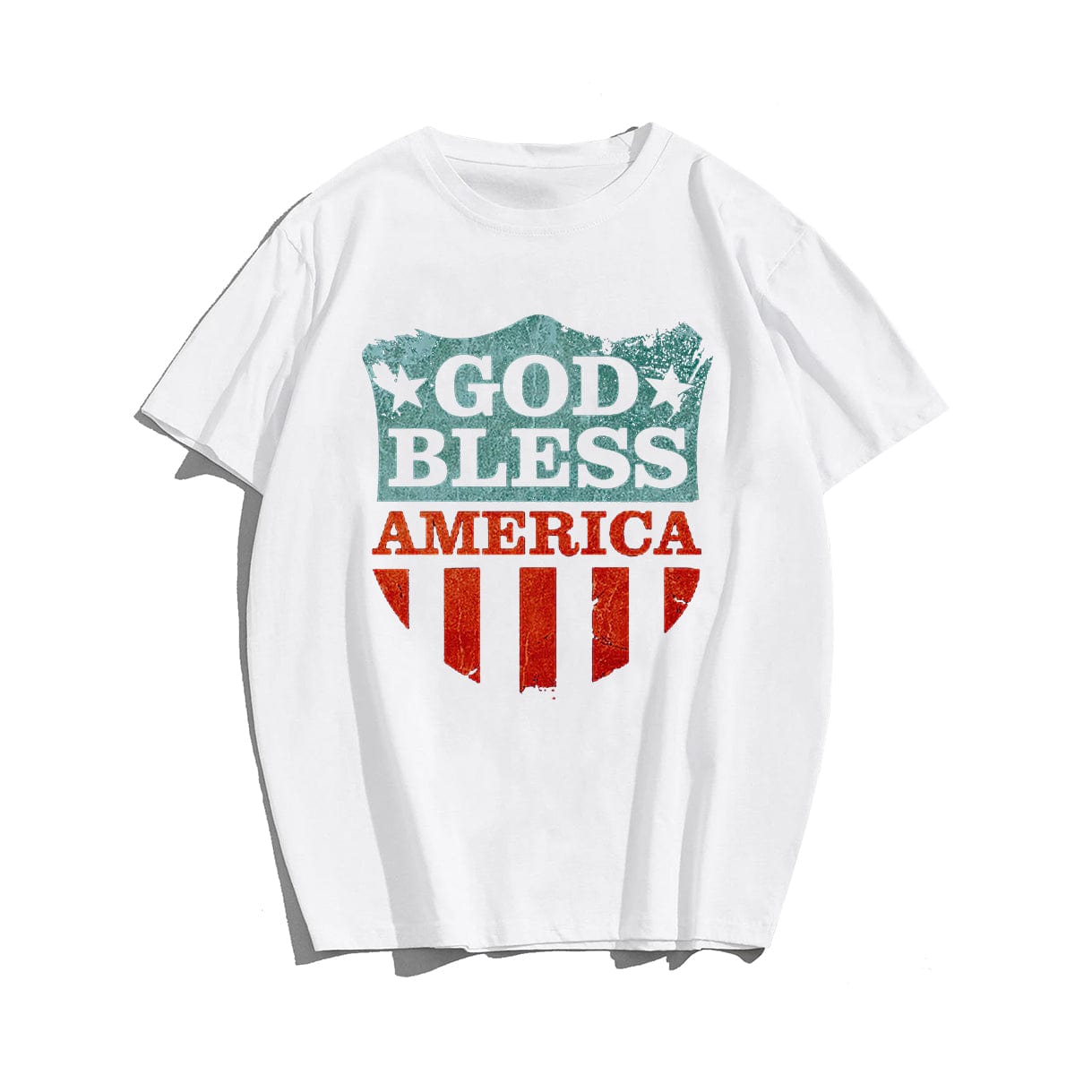 GOD BLESS AMERICA Men T-shirt, Oversize Plus Size Man Clothing for Big & Tall