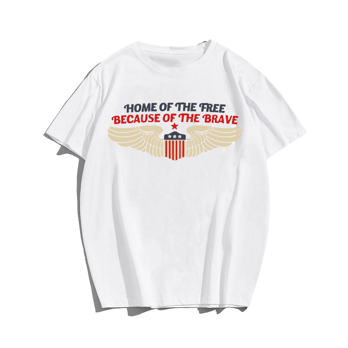 HOME OF THE FREE BECAUSE OF THE BRAVE #2 Men T-shirt, Oversize Plus Size Man Clothing for Big & Tall