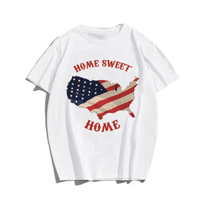 HOME SWEET HOME Men T-shirt, Oversize Plus Size Man Clothing for Big & Tall