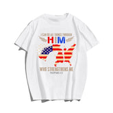 I CAN DO ALL THINGS THROUGH HIM Men T-shirt, Oversize Plus Size Man Clothing for Big & Tall