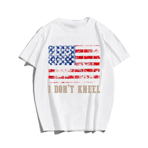 I DON'T KNEEL Men T-shirt, Oversize Plus Size Man Clothing for Big & Tall