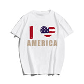 I LOVE AMERICA Men T-shirt, Oversize Plus Size Man Clothing for Big & Tall