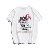 I RAISE FOR THE FLAG AND FREEDOM Men T-shirt, Oversize Plus Size Man Clothing for Big & Tall