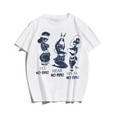 See No Evil, Creative Men Plus Size Oversize T-shirt for Big & Tall Man