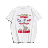 THANK YOU FOR MY FREEDOM Men T-shirt, Oversize Plus Size Man Clothing for Big & Tall