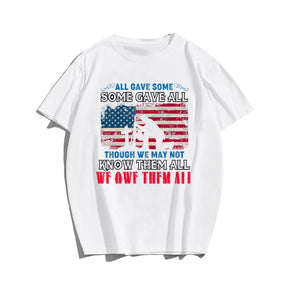 We owe them all Men T-shirt, Oversize Plus Size Man Clothing for Big & Tall