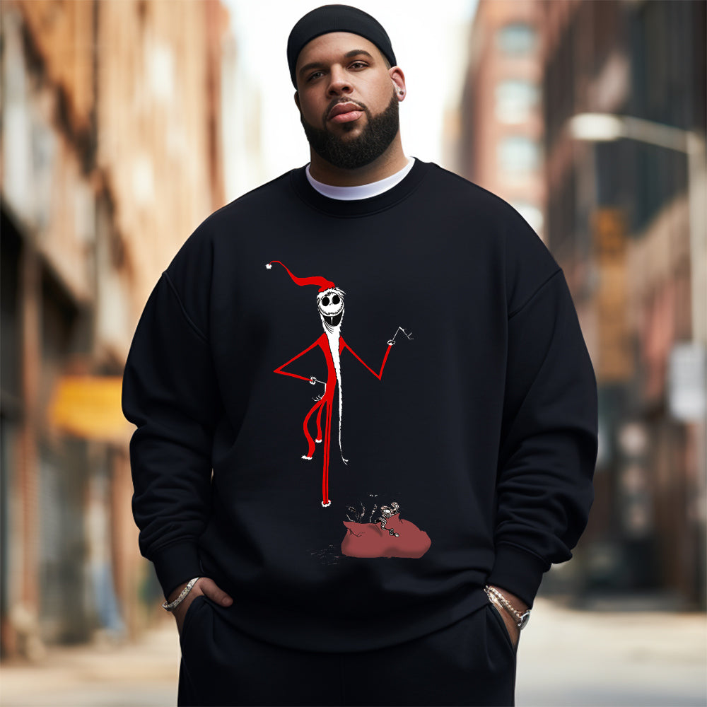 Christmas Ghost printed Men's Plus Size Sweatshirt