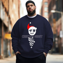 Christmas Ghost  printed Men's Plus Size Sweatshirt