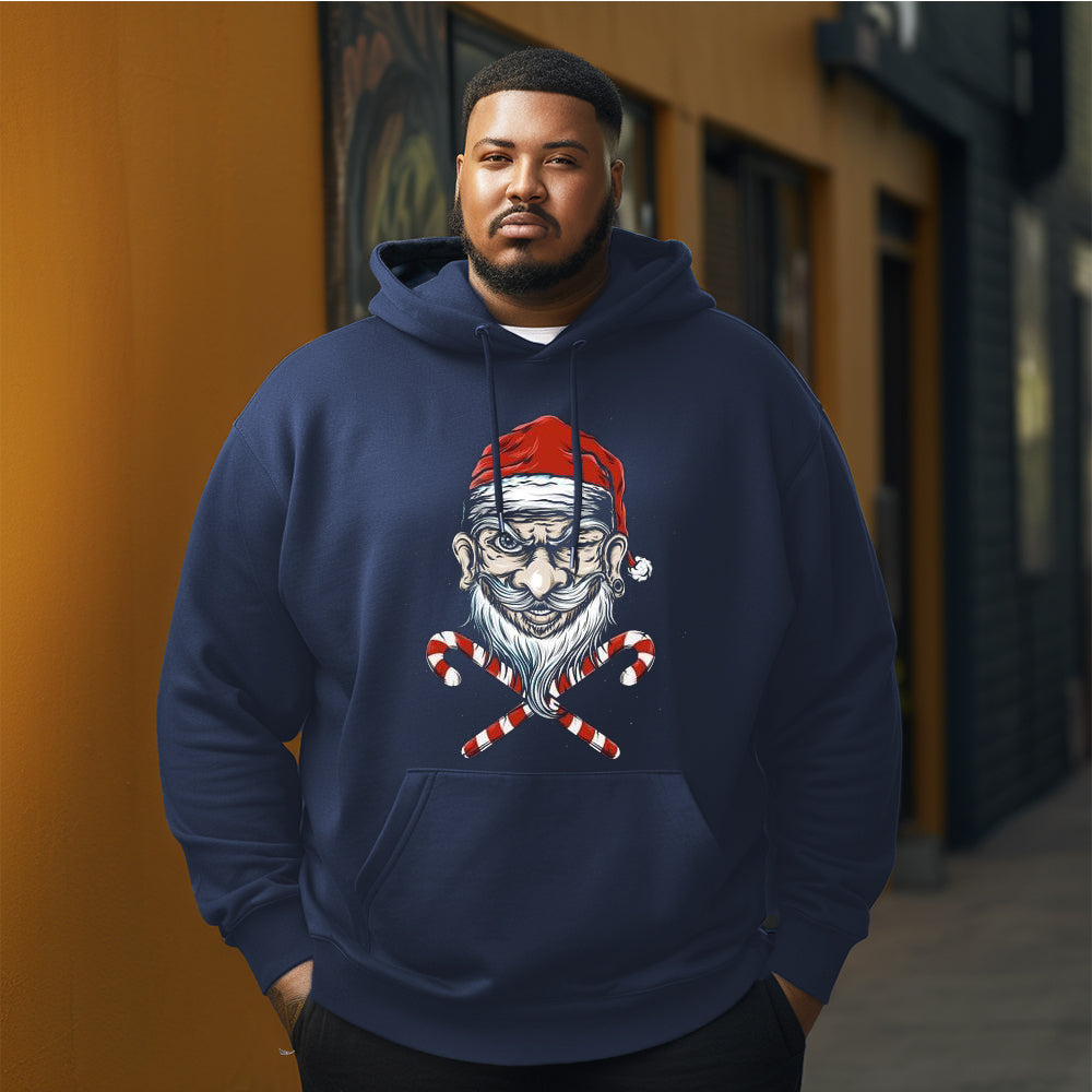 Badass Santa  Christmas Men's Plus Size Hoodie