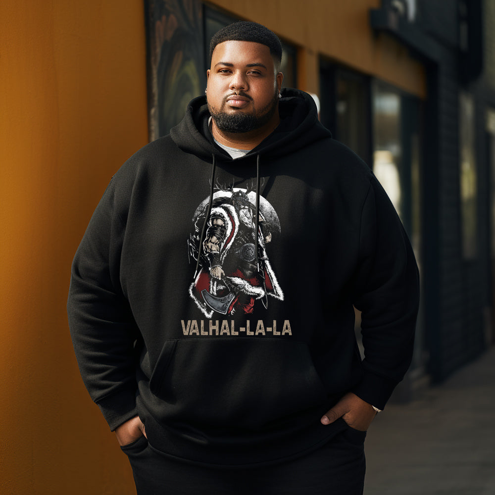 Valhal -La-La Christmas Men's Plus Size Hoodie