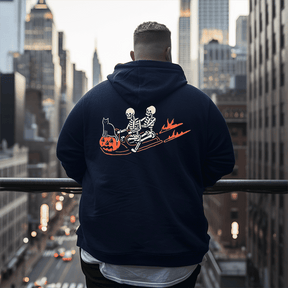 Pumpkin Sleigh Men's Plus Size Hoodie