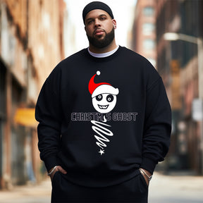 Christmas Ghost  printed Men's Plus Size Sweatshirt