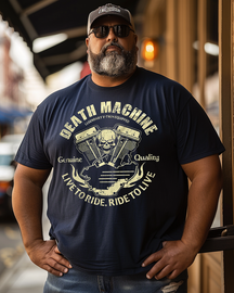 Men's Death Machine Plus Size T-Shirt，Motorcycle T-shirt