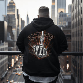 BACK OFF BONE FINGER Men's Plus Size Hoodie