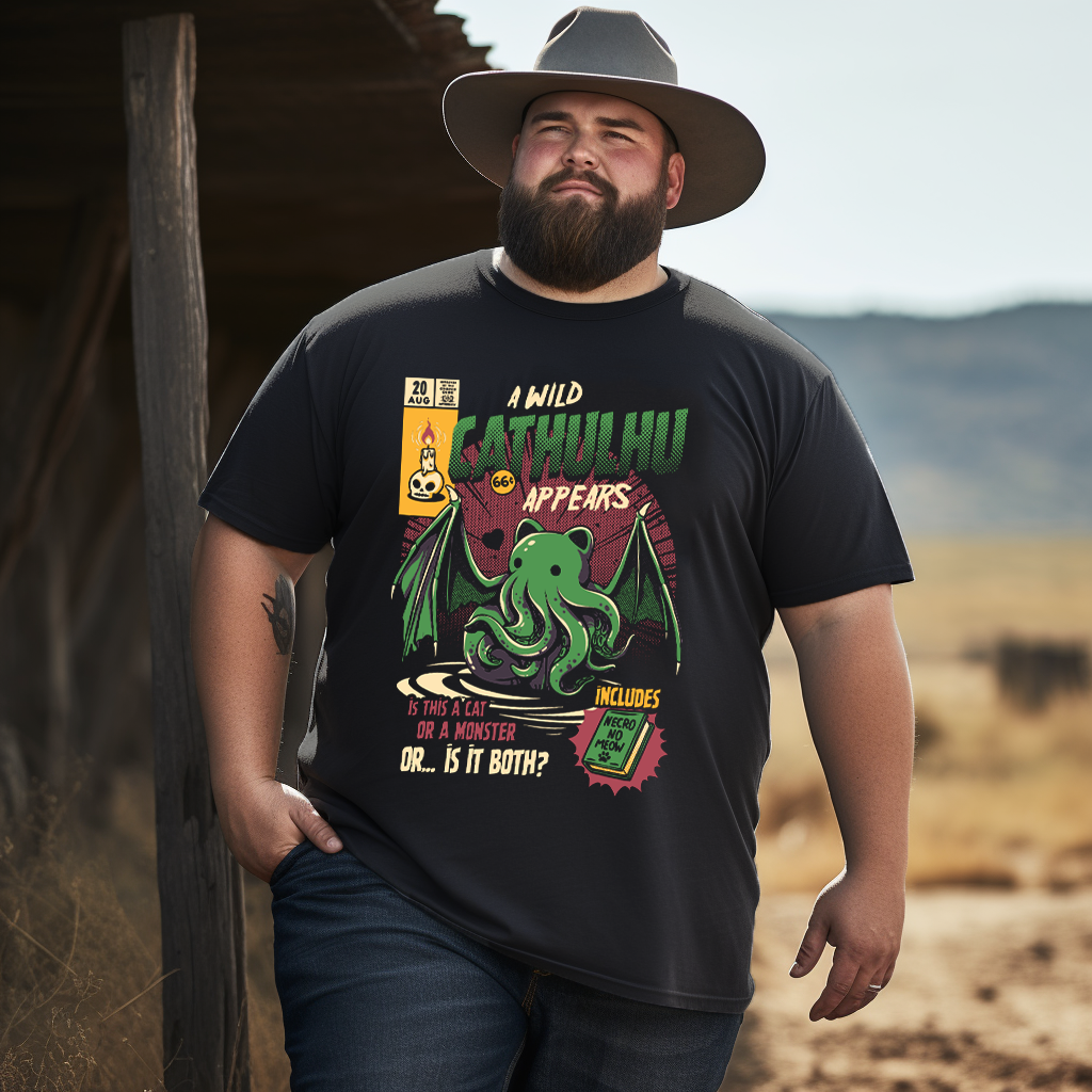 Men's A Wild Cathulhu Plus Size T-shirt