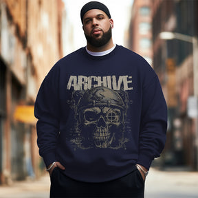 The soldier skull Men's Plus Size Sweatshirt