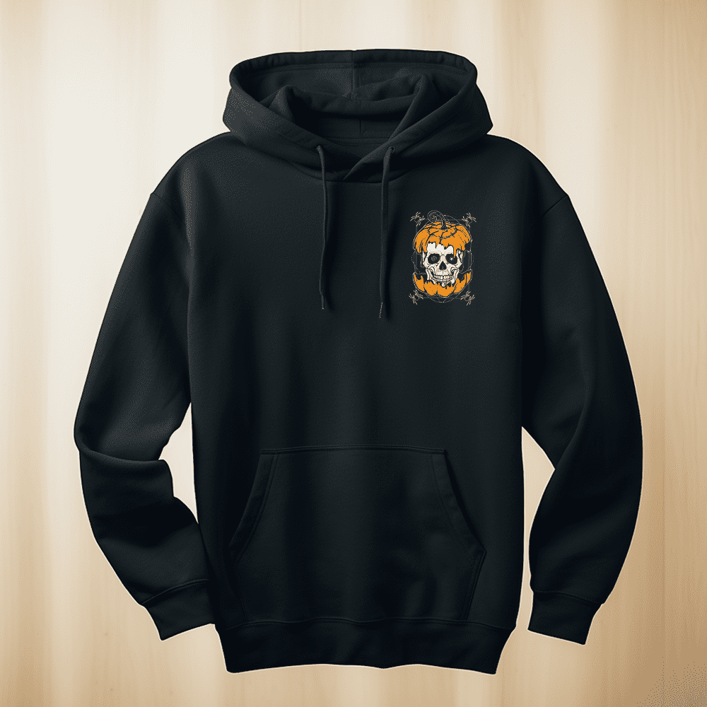 Skull Pumpkin Halloween Men's Plus Size Hoodie