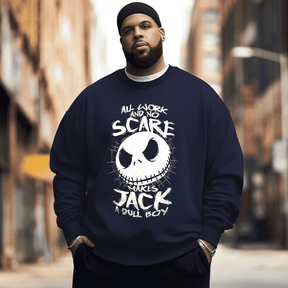 Halloween Jack Skellington zombie  Men's Plus Size Sweatshirt