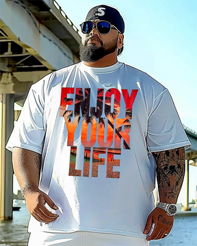 Men's enjoy you life Plus Size T-Shirt & Short