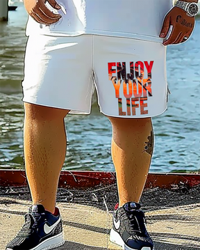 Men's enjoy you life Plus Size T-Shirt & Short