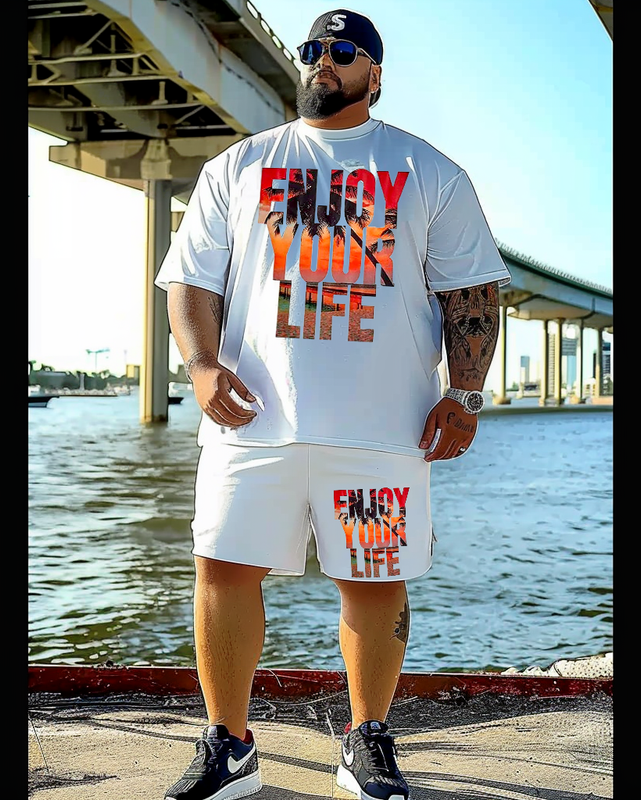 Men's enjoy you life Plus Size T-Shirt & Short
