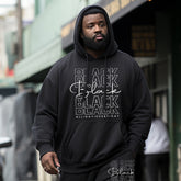 Black Men's Big&Tall Hoodie Two-Piece Set