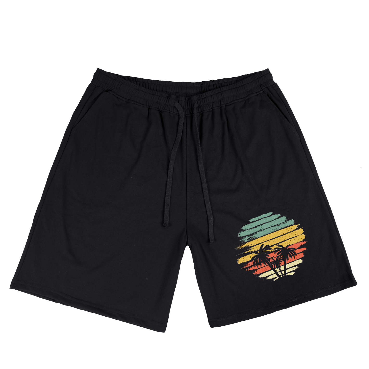 Sunset Palms Print Plus Size Shorts