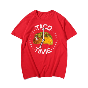 Taco Time Men T-Shirt, Oversize Plus Size Man Clothing