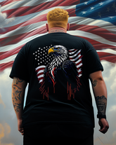 Men's Patriotic Bald Eagle American Flag  Plus Size T-Shirt & Short