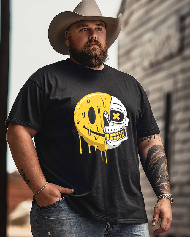 Smile Skull Men's Plus Size T-shirt