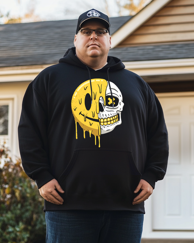 Men's Smile Pattern Plus Size Hoodie