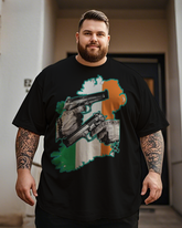 Two Guns Pattern Men's Plus Size T-shirt